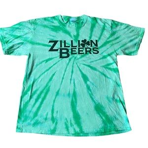 Barstool Sports Zillion Beers Green Tie Dye T-Shirt Size Large